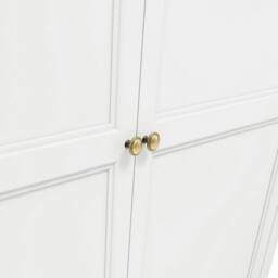 Lemon Pavilion Furniture Ives 2 Door Wardrobe - L55 x W118 x H191 cm - White/Antique Brass in White - Size: 1 Pack - thumbnail 5