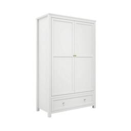 Lemon Pavilion Furniture Ives 2 Door Wardrobe - L55 x W118 x H191 cm - White/Antique Brass in White - Size: 1 Pack - thumbnail 2