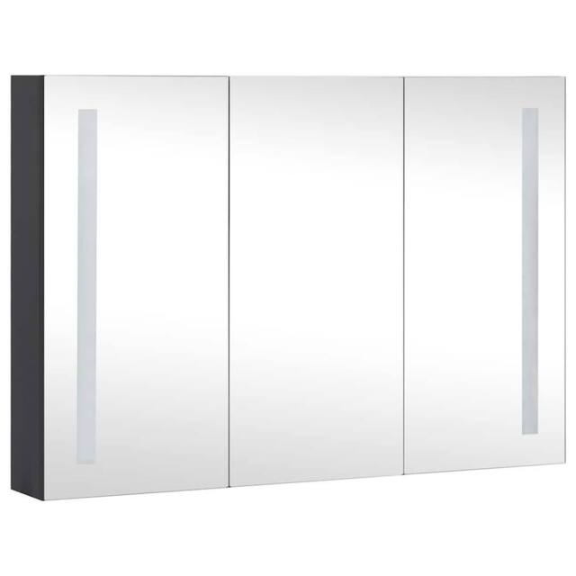 Berkfield Home LED Bathroom Mirror Cabinet 89x14x62 cm in Black - Size: 89 x 14 x 62 cm - image 1