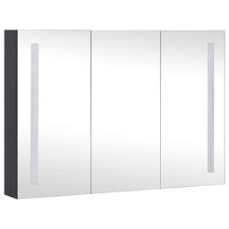 Berkfield Home LED Bathroom Mirror Cabinet 89x14x62 cm in Black - Size: 89 x 14 x 62 cm - thumbnail 1