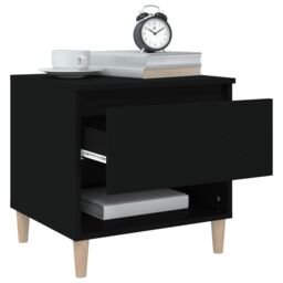 Berkfield Home Bedside Tables 2 pcs Black 50x46x50 Engineered Wood - thumbnail 4