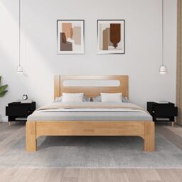 Berkfield Home Bedside Tables 2 pcs Black 50x46x50 Engineered Wood - thumbnail 3