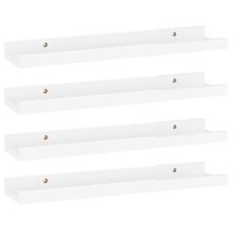 Berkfield Home Wall Shelves 4 pcs High Gloss White 40x9x3 cm - Size: 40 x 9 x 3 cm - thumbnail 1