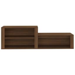 Berkfield Home Shoe Cabinet Brown Oak 150x35x45 cm Engineered Wood - Size: 150 x 35 x 45 cm - thumbnail 5