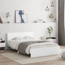 Berkfield Home Bed Frame with LED without Mattress White 135x190 cm Double - thumbnail 2