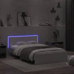 Berkfield Home Bed Frame with LED without Mattress White 135x190 cm Double - thumbnail 4