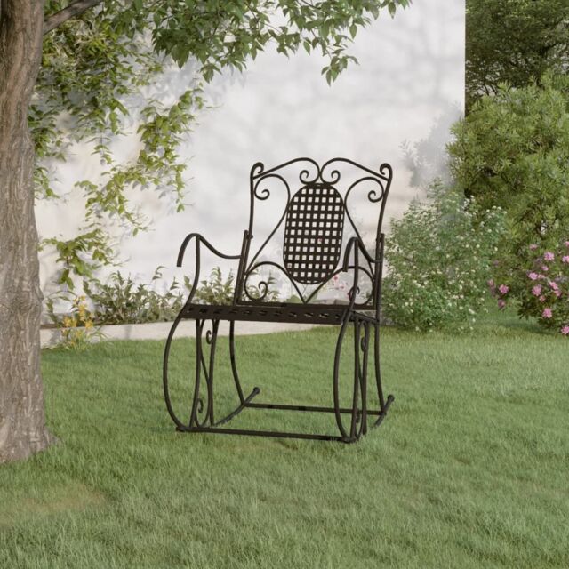 Berkfield Home Rocking Bench 84 cm Black Steel - image 1