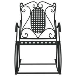 Berkfield Home Rocking Bench 84 cm Black Steel - thumbnail 3