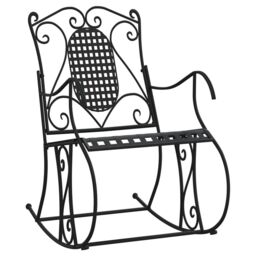 Berkfield Home Rocking Bench 84 cm Black Steel - thumbnail 2