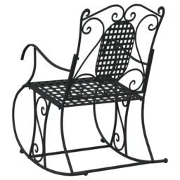 Berkfield Home Rocking Bench 84 cm Black Steel - thumbnail 5