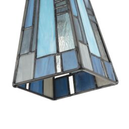 Happy Homewares Art Denergy savingTiffany Glass Pendant Shade with Pale & Navy Blue Panels - thumbnail 3