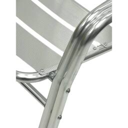 NESTLUNE Aluminium Cafe Sets, Aluminium Bistro Furniture Sets in Silver - Size: 100 cm x 15 cm - thumbnail 5
