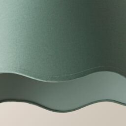 ValueLights Mabel Linen Large 30cm Scallop Edge with Trim Lamp Shade with Bulb in Green - thumbnail 5