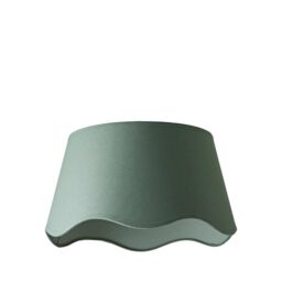ValueLights Mabel Linen Large 30cm Scallop Edge with Trim Lamp Shade with Bulb in Green - thumbnail 6