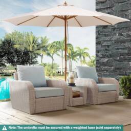 Costway 295 cm Patio Sunshade Umbrella 8-rib Outdoor Table Market Umbrella in Beige - thumbnail 3
