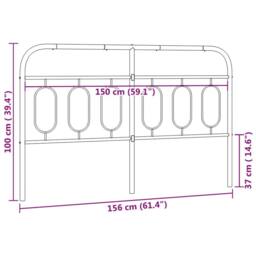 Berkfield Home Metal Headboard Black 150 cm - thumbnail 6