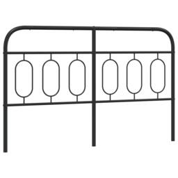 Berkfield Home Metal Headboard Black 150 cm - thumbnail 1