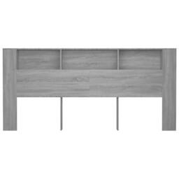 Berkfield Home Headboard Cabinet Grey Sonoma 220x18.5x104.5 cm - thumbnail 4