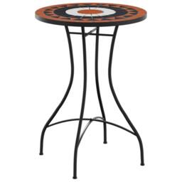 Berkfield Home Mosaic Bistro Table Terracotta & White √ò50x70 cm Ceramic in Orange - Size: 50x70 cm - thumbnail 1