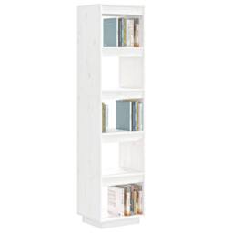 Berkfield Home Beautiful Book Cabinet/Room Divider White 40x35x167 cm Solid Wood Pine - Size: 40 x 35 x 167 cm - thumbnail 4