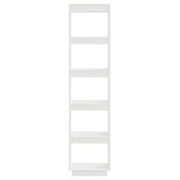 Berkfield Home Beautiful Book Cabinet/Room Divider White 40x35x167 cm Solid Wood Pine - Size: 40 x 35 x 167 cm - thumbnail 5