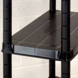 Berkfield Home Storage Shelf 4-Tier Black 183x30.5x130 cm Plastic - thumbnail 5