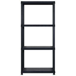 Berkfield Home Storage Shelf 4-Tier Black 183x30.5x130 cm Plastic - thumbnail 3