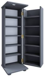 VCM Wood CD DVD shelf lockable Engalo L in Dark Grey - thumbnail 2