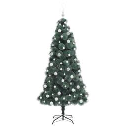 Berkfield Home Artificial Pre-lit Christmas Tree with Ball Set Green 180 cm - thumbnail 4