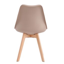 MCC Direct Set of 6 Dining Chairs with Solid Wooden Legs & Seat Cushions Eva in Brown - thumbnail 5