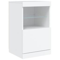 Berkfield Home Sideboard with LED Lights White 41x37x67 cm - Size: 41 x 37 x 67 cm - thumbnail 3