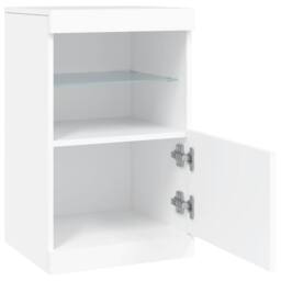 Berkfield Home Sideboard with LED Lights White 41x37x67 cm - Size: 41 x 37 x 67 cm - thumbnail 7