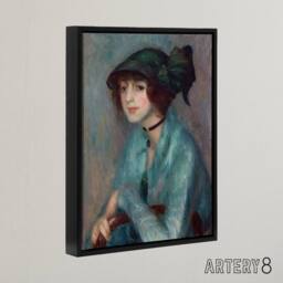 "Artery8 The Brunette Woman Portrait Glackens Framed Canvas Wall Art Print - Size: W12"" x H16""" - thumbnail 2