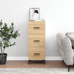 Berkfield Home Sideboard Sonoma Oak 34.5x34x90 cm Engineered Wood in Brown - thumbnail 1