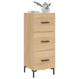 Berkfield Home Sideboard Sonoma Oak 34.5x34x90 cm Engineered Wood in Brown - thumbnail 3