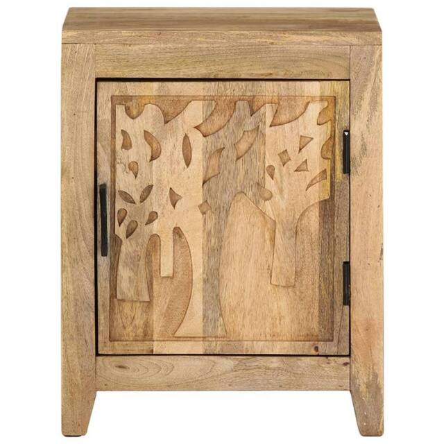 Berkfield Home Bedside Cabinet 40x30x50 cm Solid Mango Wood in Brown - Size: 40 x 30 x 50 cm - image 1