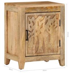 Berkfield Home Bedside Cabinet 40x30x50 cm Solid Mango Wood in Brown - Size: 40 x 30 x 50 cm - thumbnail 7