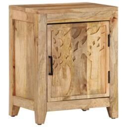 Berkfield Home Bedside Cabinet 40x30x50 cm Solid Mango Wood in Brown - Size: 40 x 30 x 50 cm - thumbnail 9