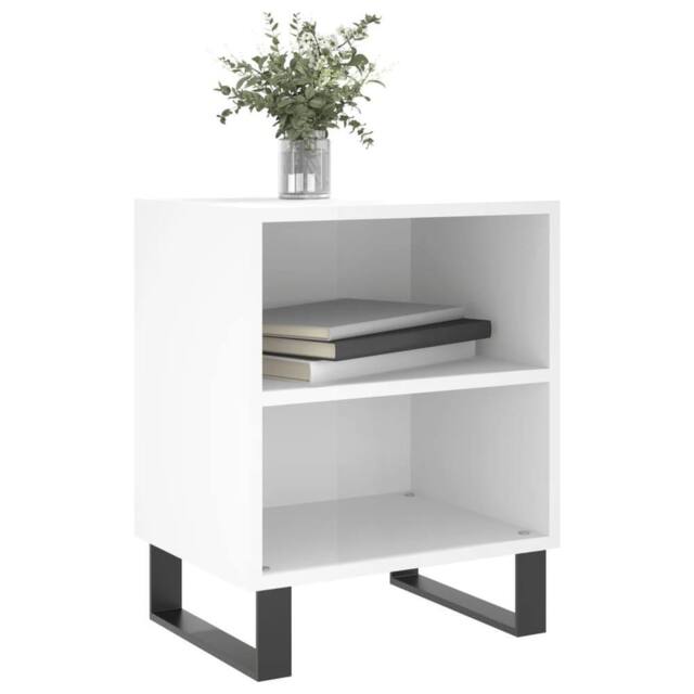 Berkfield Home Elegant Bedside Cabinets 2 pcs High Gloss White 40x30x50 cm Engin - Size: 40 x 30 x 50 cm - image 1