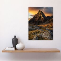 "Artery8 Tryfan Mountain Peak Summit Snowdonia Wales Wall Art Print in Brown - Size: W12"" x H16""" - thumbnail 4