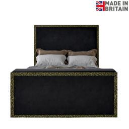 HOB Furniture Washington Metal Tv Bed, Luxury French Velvet, Black - Size: Super King - thumbnail 6