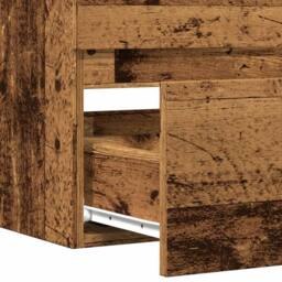 Berkfield Home Spacious Bathroom Hanging Cabinet Old Wood 80x38.5x45 cm Engineer in Brown - thumbnail 8