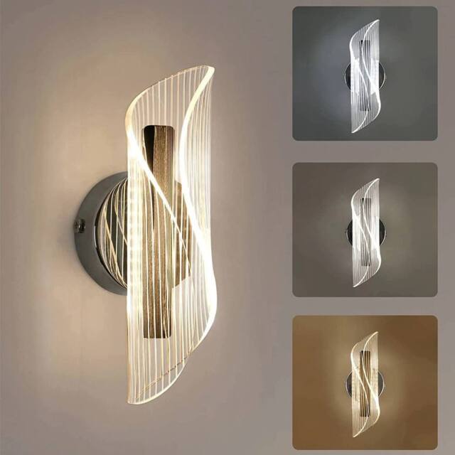 EONLION LED Indoor Wall Light 3-Colour Bedside Wall Lamp Modern Bedroom in White - image 1