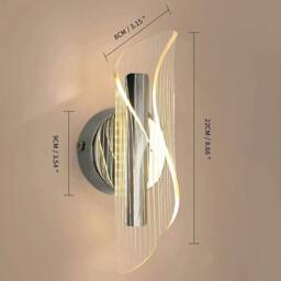 EONLION LED Indoor Wall Light 3-Colour Bedside Wall Lamp Modern Bedroom in White - thumbnail 2