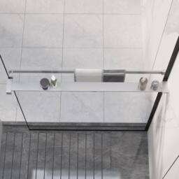 Berkfield Home Shower Shelf for Walk-in Shower Wall Chrome 90 cm Aluminium in Silver