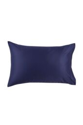 CHRISTY 400TC Luxury Cotton Sateen Plain Dye King Pillowcases Pair in Navy - thumbnail 1