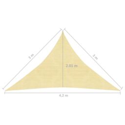 Berkfield Home Sunshade Sail 160 g/m ² Beige 3x3x4.2 m HDPE - thumbnail 6