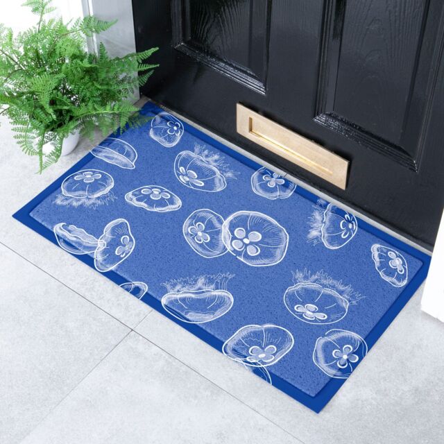 Artsy Mats Jellyfish Doormat (70 x 40cm) in Blue - Size: 40 cm x 70 cm - image 1