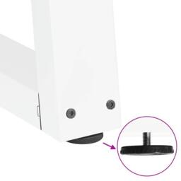 Berkfield Home Dining Table Legs V-Shape 2 pcs White 28x(42-43.3) cm Steel - thumbnail 9