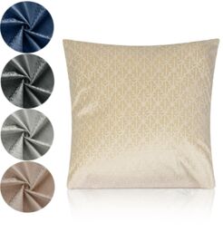 Luxury Living Luxurious Textured Velvet Cushions Set of 4 - Soft Plush Fibre Pads, Vibrant Colours for Sofa & Bed Décor in Cream - Size: 45 cm x 45 cm - thumbnail 3